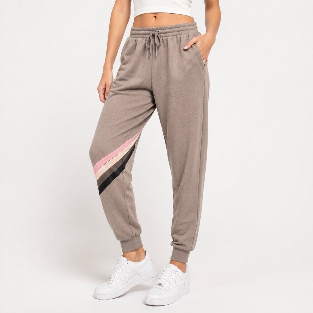 Wildfox Tan Cosmic Stripe Jogger Sweatpants Sz XL